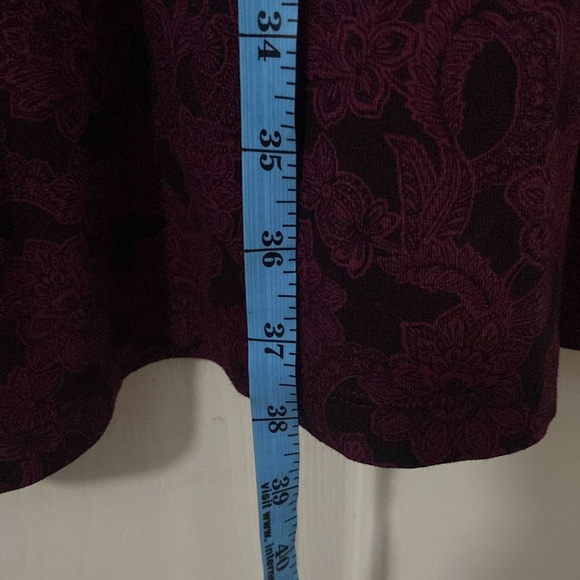 Banana Republic wine & black dress w keyhole neck & fringe tie L NWT Host Pick - Picture 14 of 16